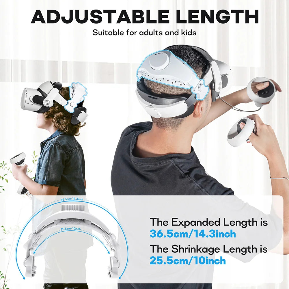 Verstellbarer VR-Ersatzkopfgurt, Komfort-Kopfgurt, VR-Zubehör, universell für Meta Quest 3/2/Pro/Pico4 VR-Headset