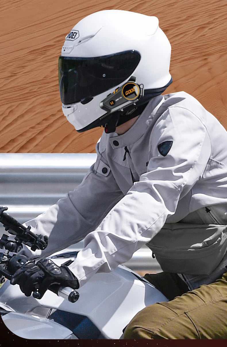3D-Surround-Headset für Motorradhelme mit starkem Bass, Stereo-Bluetooth, Freisprecheinrichtung, IPX7-Wasserdicht mit dreifarbigem Umgebungslicht