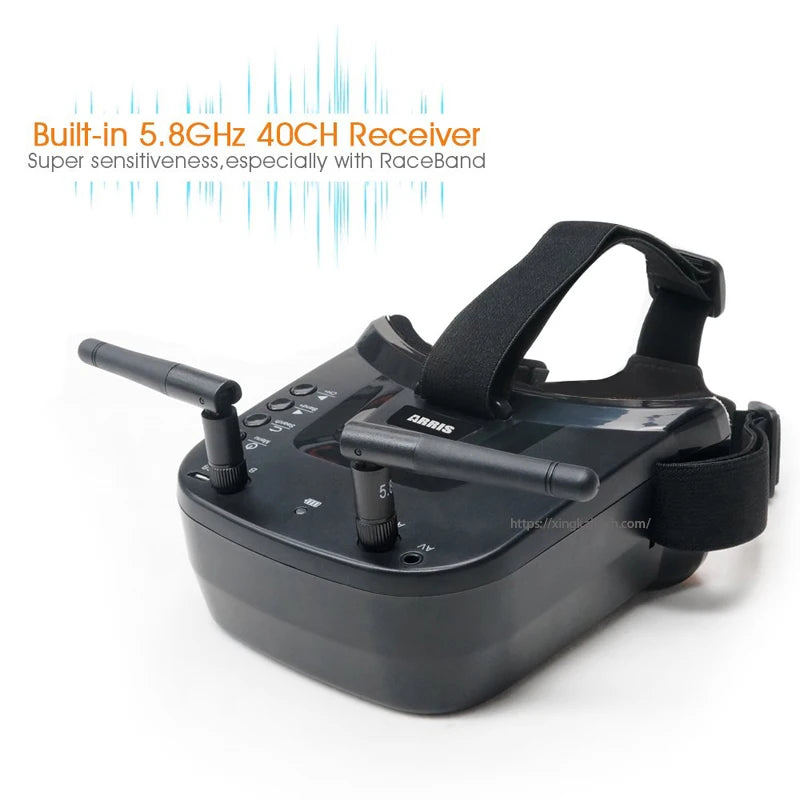 5,8 GHz FPV-Brille LS-VR009 Video-Headset 5,8 G 40CH HD 3 Zoll 16:9-Display Mini-FPV-Brille für FPV-Quadcopter-Drohnen