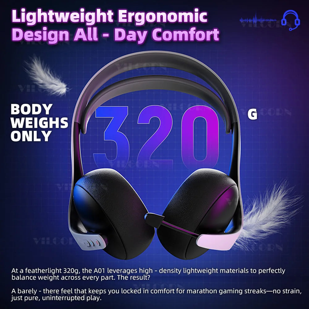 2025 Kabelloses Gaming-Headset mit Mikrofon für PS5 PS4 Switch Mobile PC E-Sport-Kopfhörer mit Geräuschunterdrückung 7.1 Surround Sound