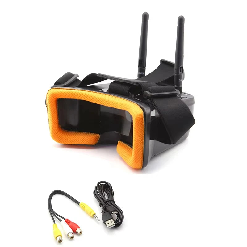 LS-VR009 5,8 GHz FPV-Brille, Video-Headset, 5,8 G, 40 Kanäle, HD, 3 Zoll, 16:9-Display, Mini-FPV-Brille für FPV-Quadcopter-Drohnen-Modell