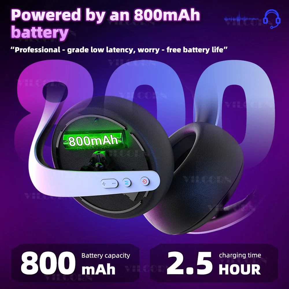 2025 Kabelloses Gaming-Headset mit Mikrofon für PS5 PS4 Switch Mobile PC E-Sport-Kopfhörer mit Geräuschunterdrückung 7.1 Surround Sound