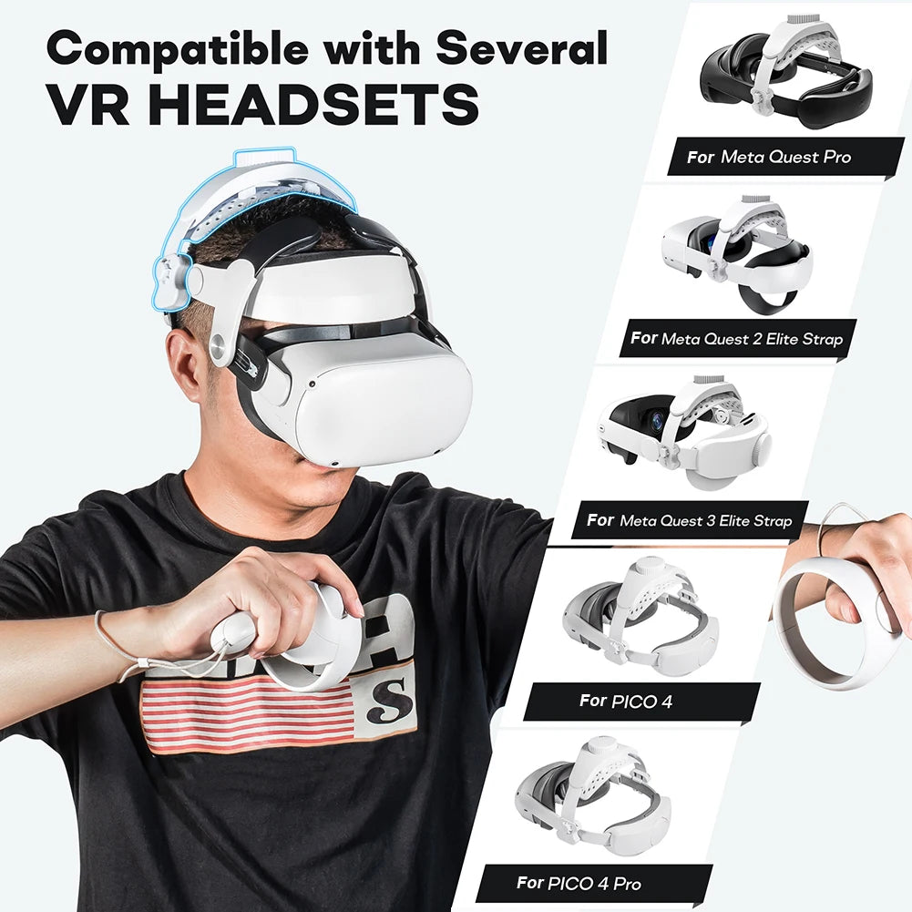 Verstellbarer VR-Ersatzkopfgurt, Komfort-Kopfgurt, VR-Zubehör, universell für Meta Quest 3/2/Pro/Pico4 VR-Headset