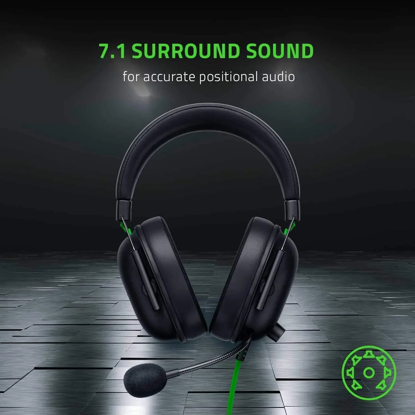 Razer BlackShark V2 X kabelgebundenes E-Sport-Headset, erweiterte passive Geräuschunterdrückung, 7.1-Surround-Sound, hyperklares Nierenmikrofon