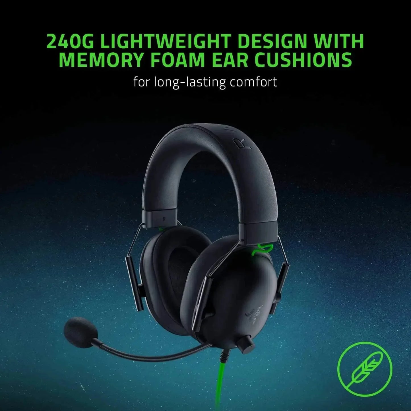Razer BlackShark V2 X kabelgebundenes E-Sport-Headset, erweiterte passive Geräuschunterdrückung, 7.1-Surround-Sound, hyperklares Nierenmikrofon