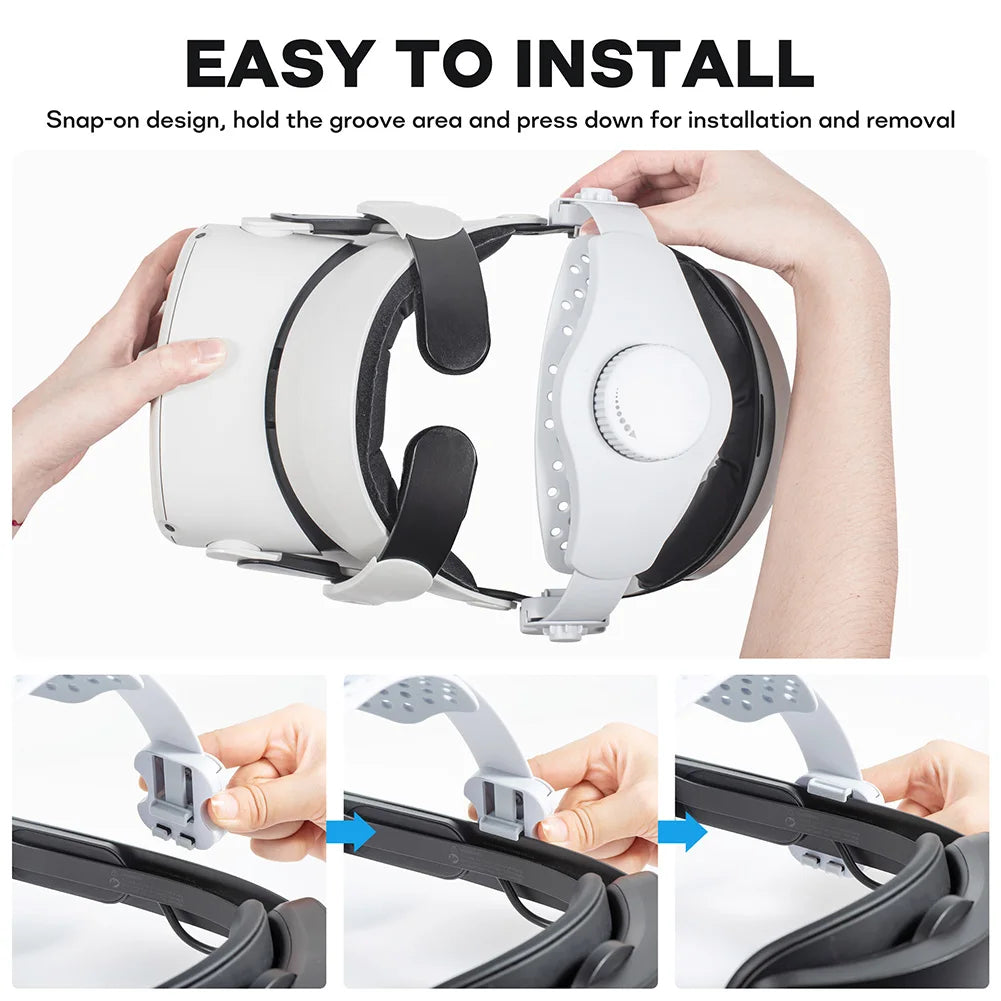 Verstellbarer VR-Ersatzkopfgurt, Komfort-Kopfgurt, VR-Zubehör, universell für Meta Quest 3/2/Pro/Pico4 VR-Headset
