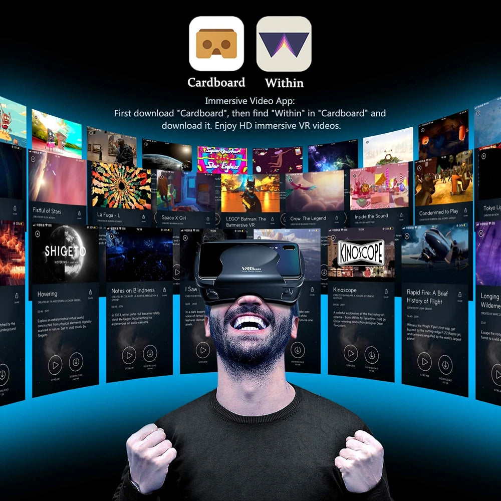 3D VR Headset Box Virtual Reality Helm mit Fernbedienung Smart Viar Brille Geräte für 5-7 Zoll Handy Smartphones
