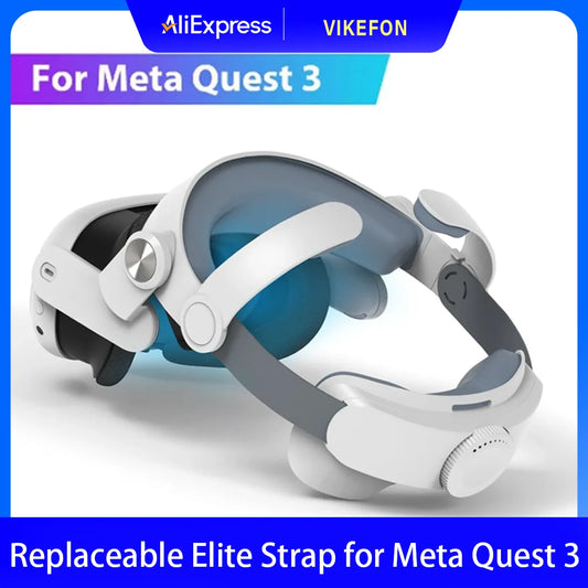 Austauschbarer Elite-Gurt für das Meta Quest 3 VR-Headset. Verbessern Sie den Komfort. Verstellbarer Kopfgurt für den Meta Quest 3-Zubehörhelm.