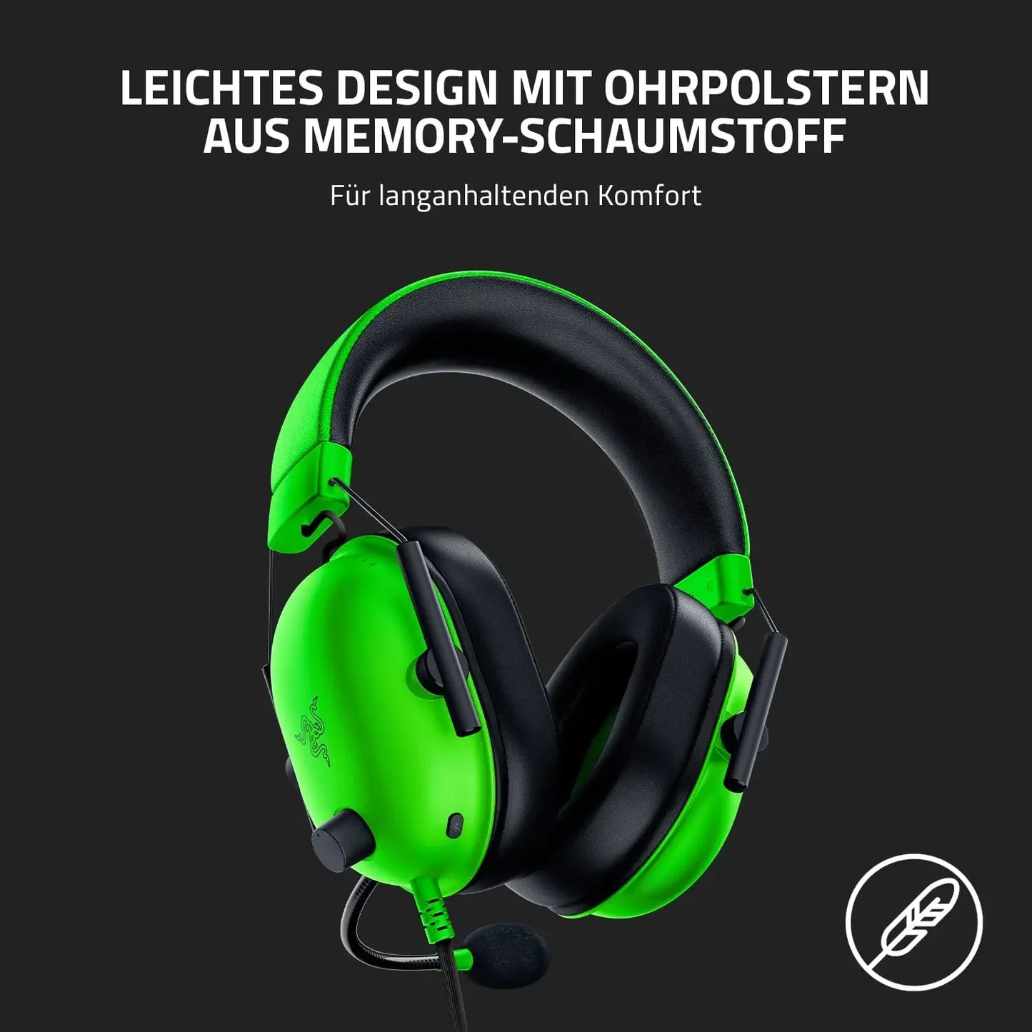 Razer BlackShark V2 X kabelgebundenes E-Sport-Headset, erweiterte passive Geräuschunterdrückung, 7.1-Surround-Sound, hyperklares Nierenmikrofon