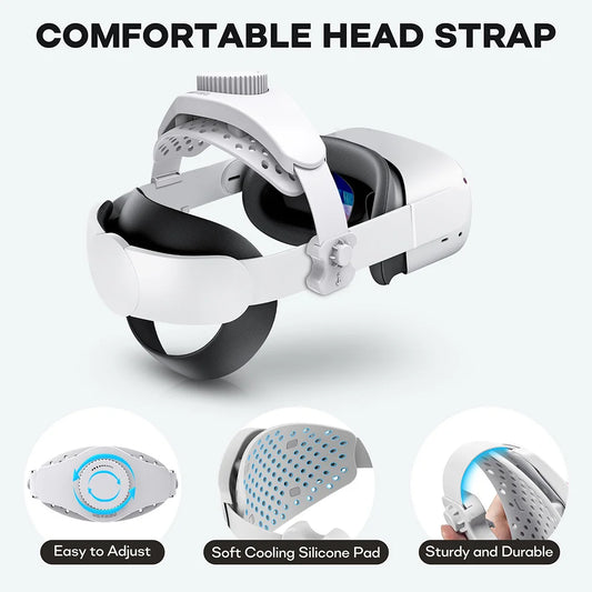 Verstellbarer VR-Ersatzkopfgurt, Komfort-Kopfgurt, VR-Zubehör, universell für Meta Quest 3/2/Pro/Pico4 VR-Headset