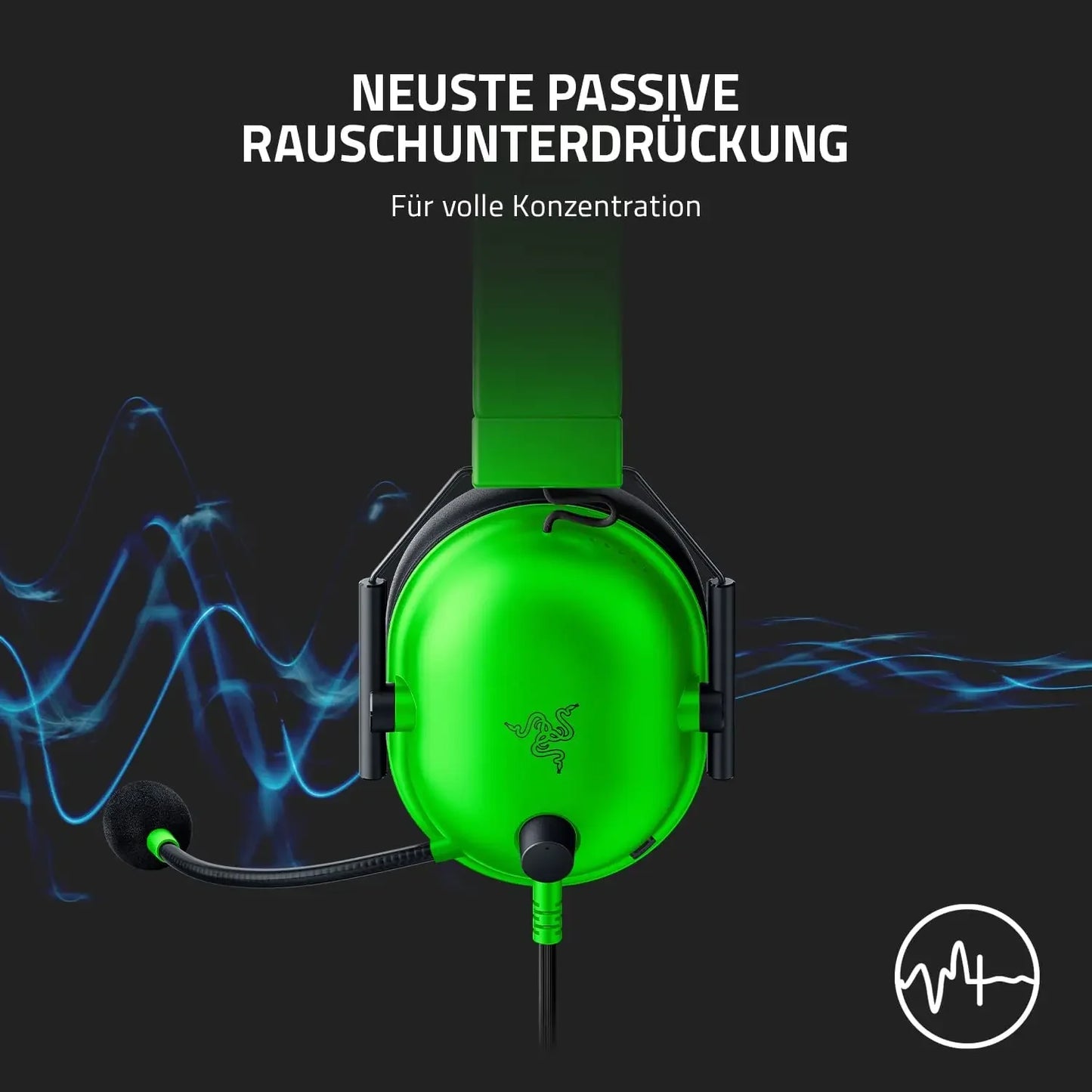 Razer BlackShark V2 X kabelgebundenes E-Sport-Headset, erweiterte passive Geräuschunterdrückung, 7.1-Surround-Sound, hyperklares Nierenmikrofon