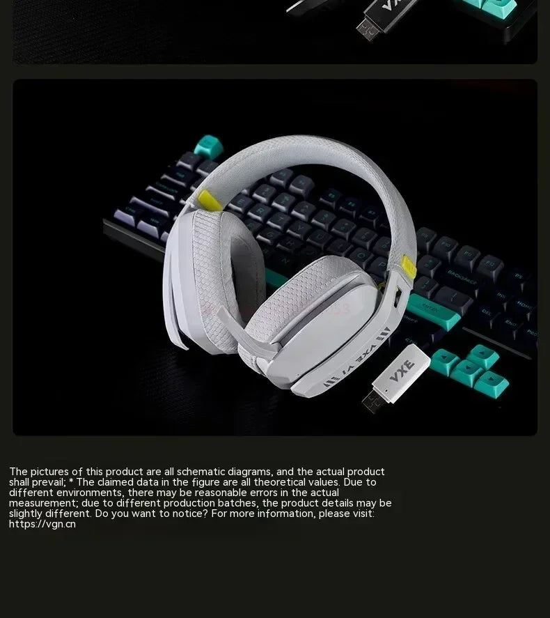 VGN VXE Siren V1 Gaming-Headset, Bluetooth 5.3/2.4g, Tri-Mode, leichter Kopfhörer, geringe Latenz, Esports, Head-Mounted-Headset, Geschenk