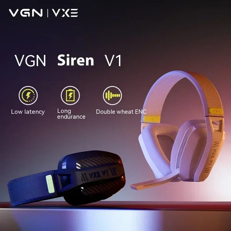 VGN VXE Siren V1 Gaming-Headset, Bluetooth 5.3/2.4g, Tri-Mode, leichter Kopfhörer, geringe Latenz, Esports, Head-Mounted-Headset, Geschenk