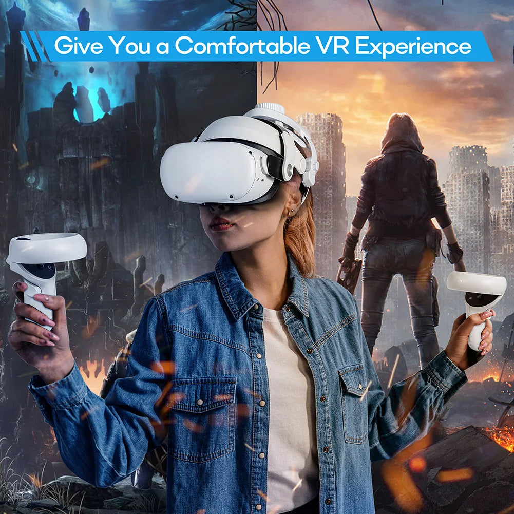 Verstellbarer VR-Ersatzkopfgurt, Komfort-Kopfgurt, VR-Zubehör, universell für Meta Quest 3/2/Pro/Pico4 VR-Headset