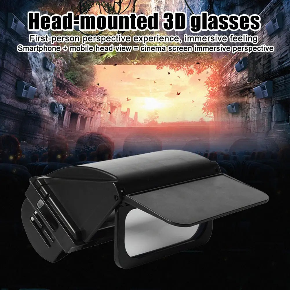 Smart VR-Brille für 3D-Filme und Spiele, Virtual-Reality-Headset, kompatibel mit Smartphones, am Kopf montierte stereoskopische Brille